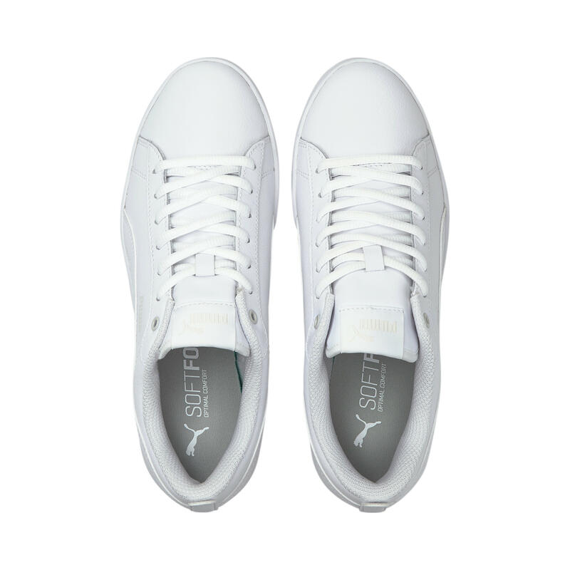 Smash v2 leren sportschoenen voor dames PUMA White