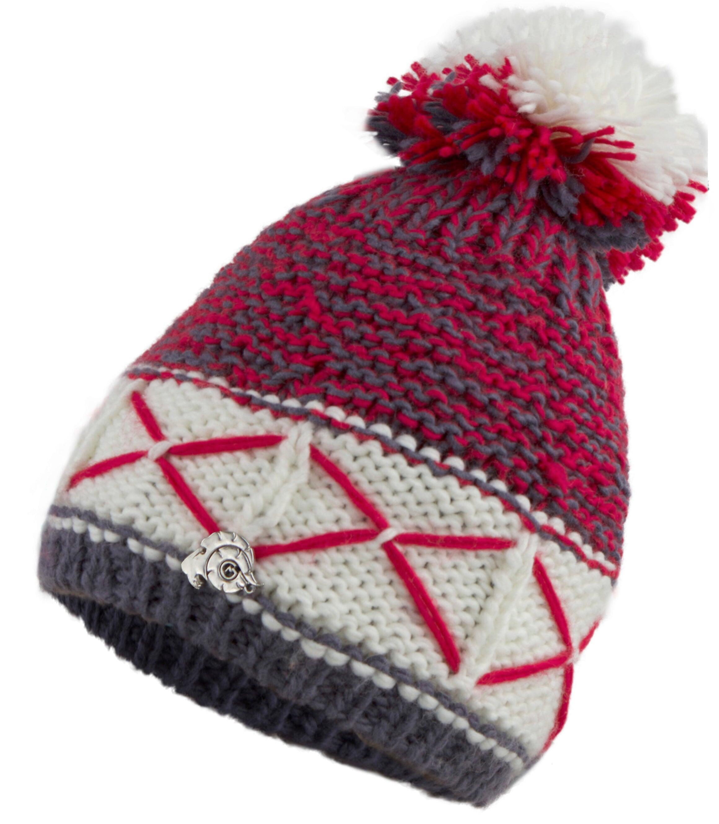 GUGGEN MOUNTAIN GUGGEN Mountain K013 muts Wintermuts met pompon en lichte fleece voering