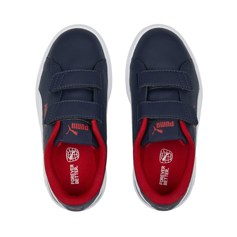 Smash 3.0 leren V sneakers voor kinderen PUMA Navy White For All Time Red Blue