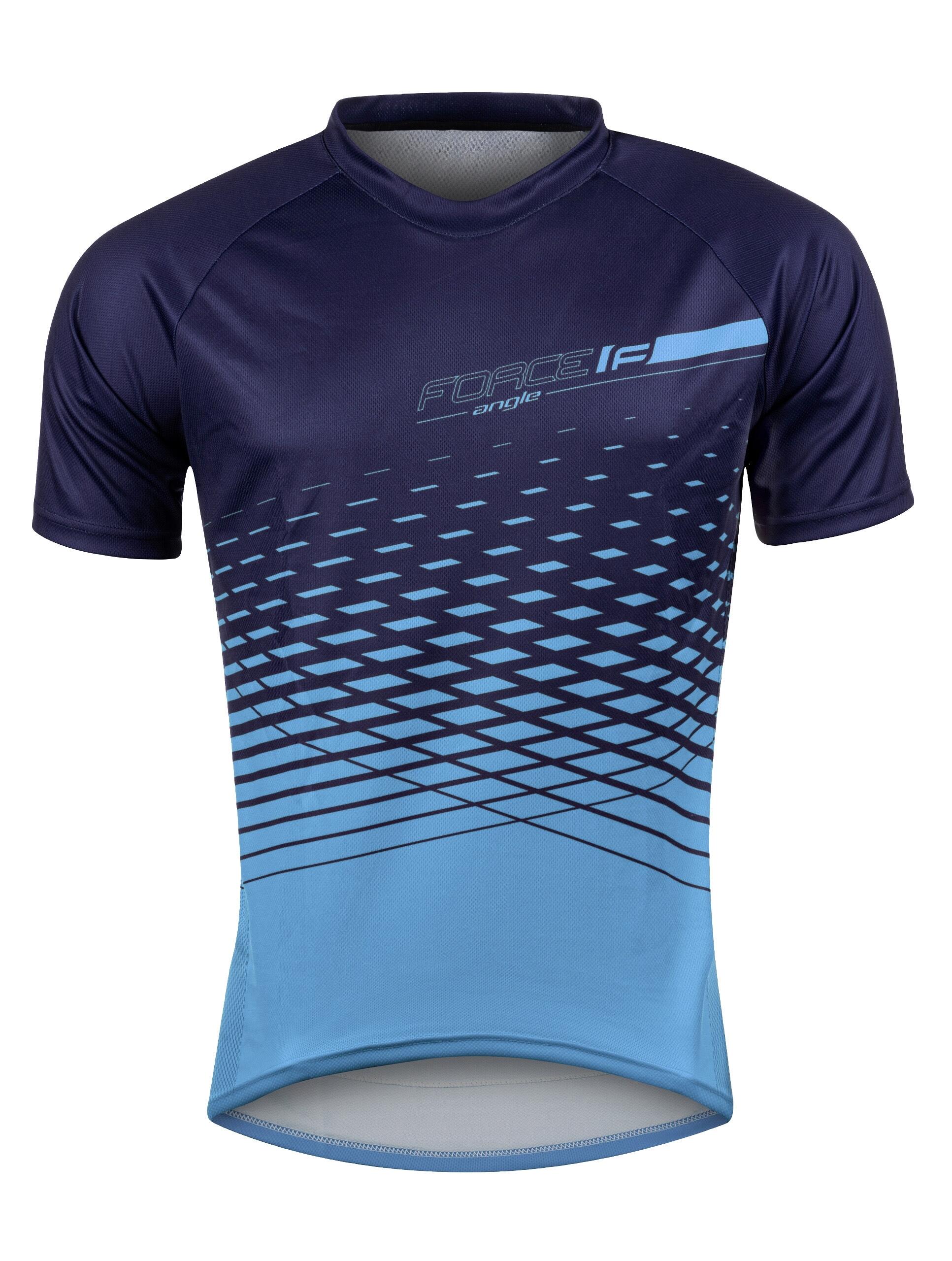 Tricou maneca scurta Force MTB Angle, albastru, XS