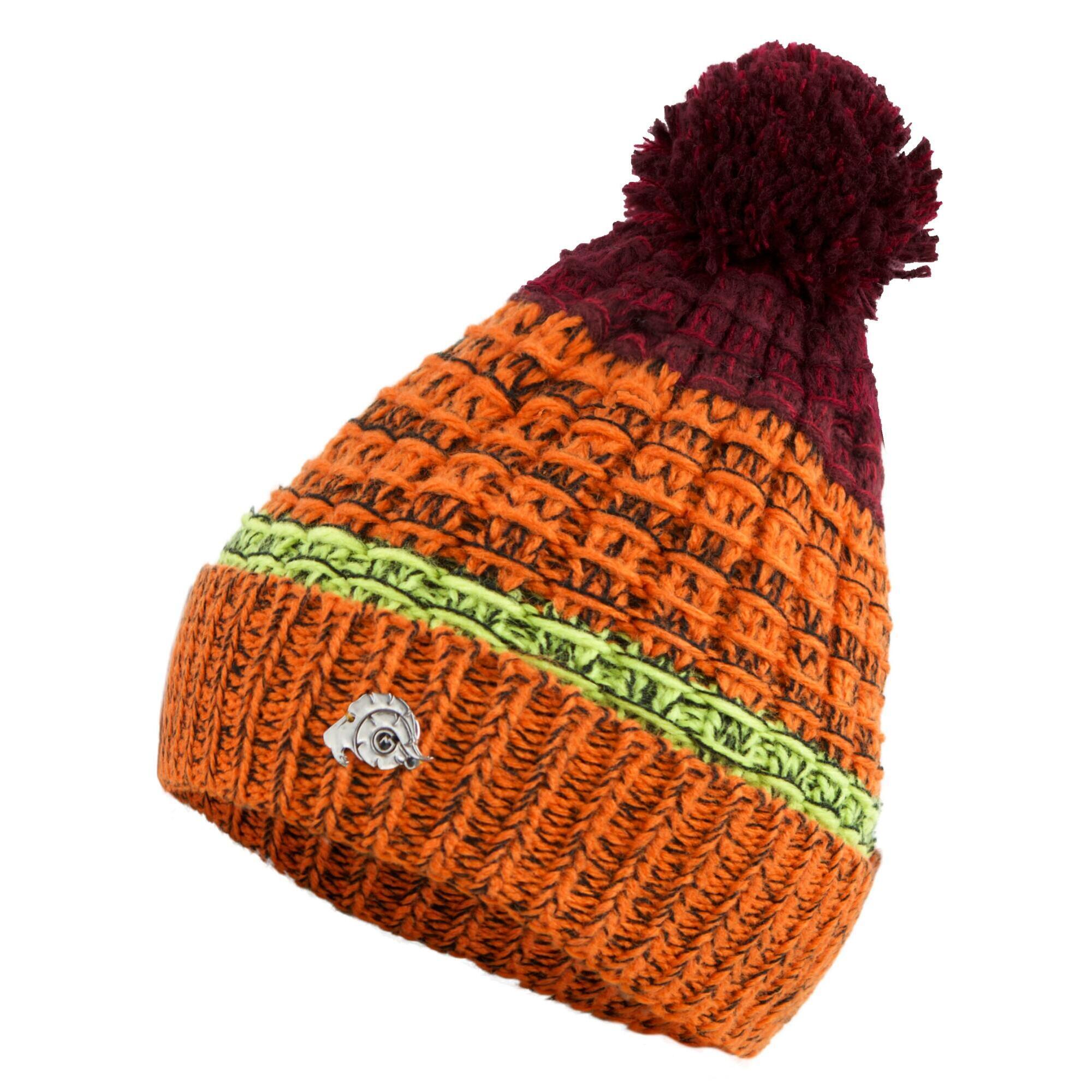 Guggen Mountain - Bonnet K109 Bonnet D'Hiver Avec Pompon Et Doublure Polaire Légère - Bonnet - Orange|rouge - Taille Unique - Decathlon