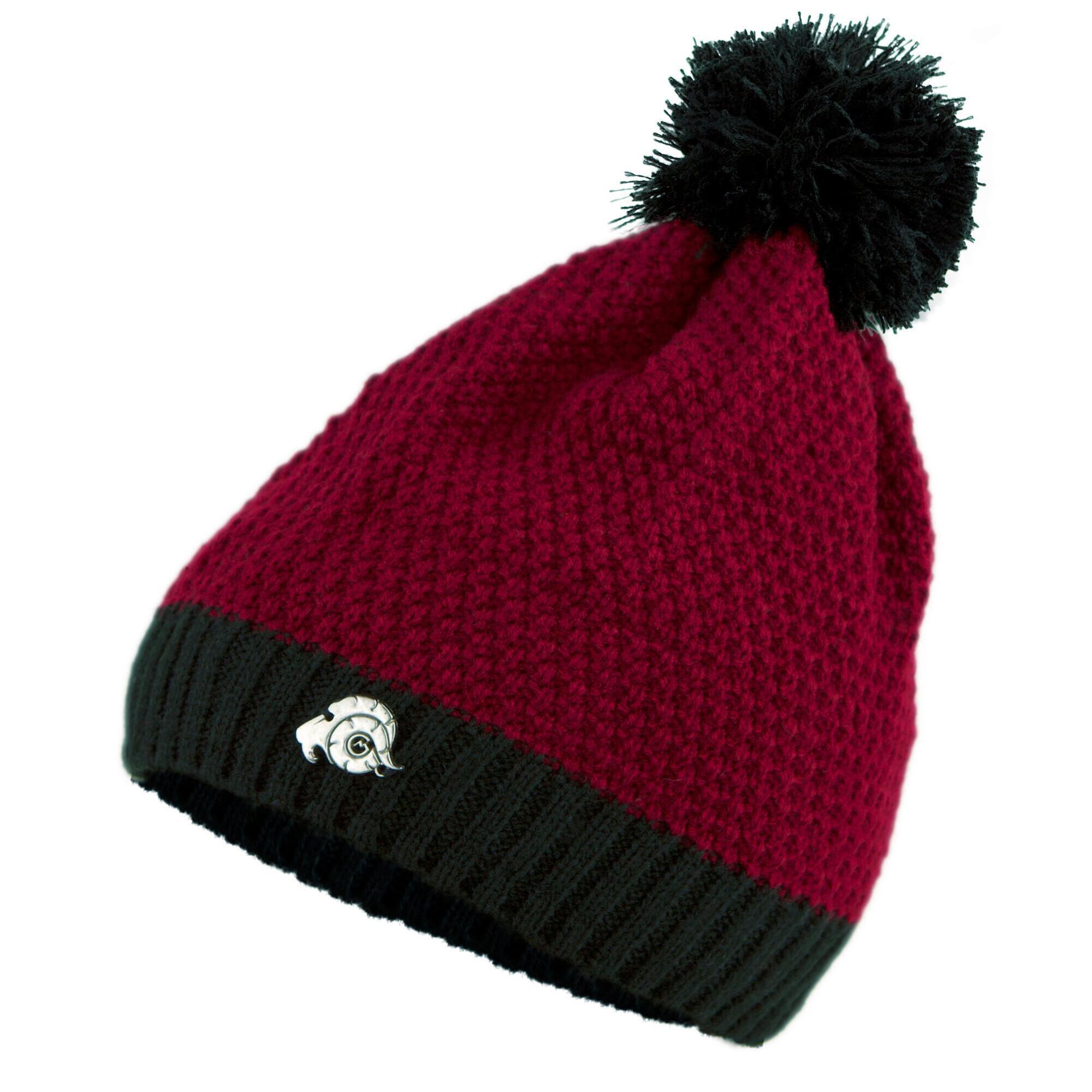 Guggen Mountain - Bonnet Guggen Mountain K119 Bonnet D'Hiver Avec Pompon Et Doublure Polaire - Bonnet - Noir|rouge - Taille Unique - Decathlon