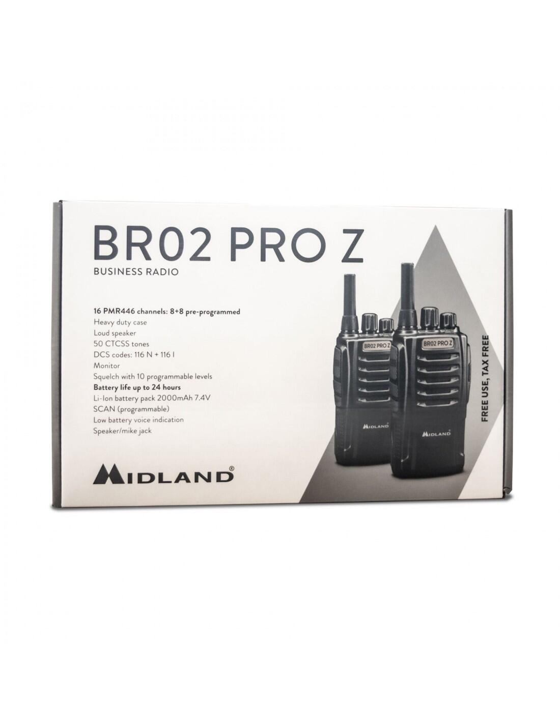 Walkie talkie MIDLAND BR02 PRO Z Pack 2 radios con cargadores y dos micro 5/7