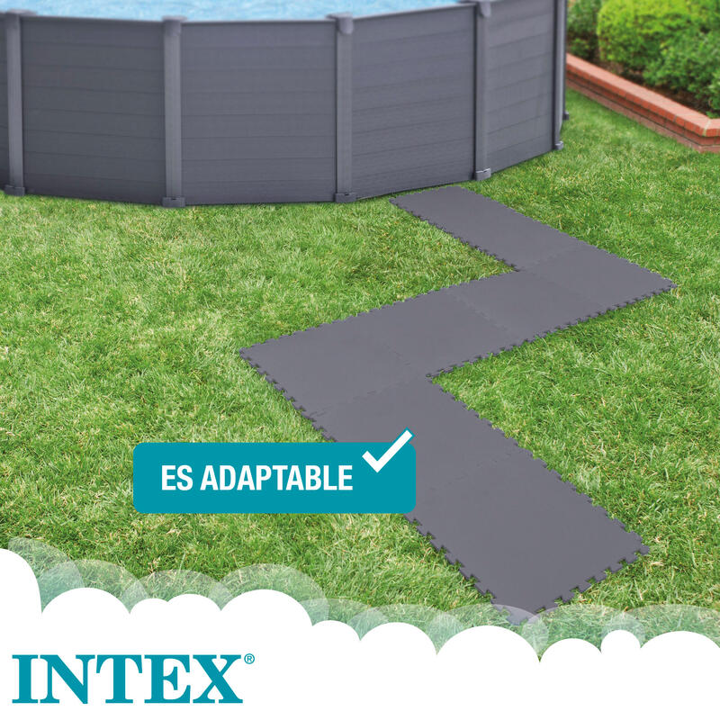 Intex Bodenfliesen - 8 Stück - 50x50 cm - Grau