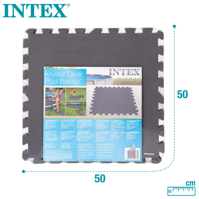 Intex Vloertegels - 8 Stuks - 50x50 cm - Grijs