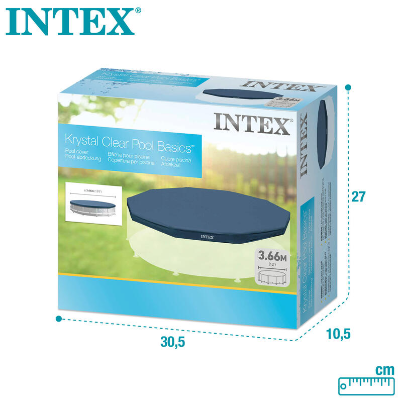 Husă pentru piscină Intex tubulară 3,66 m albastră