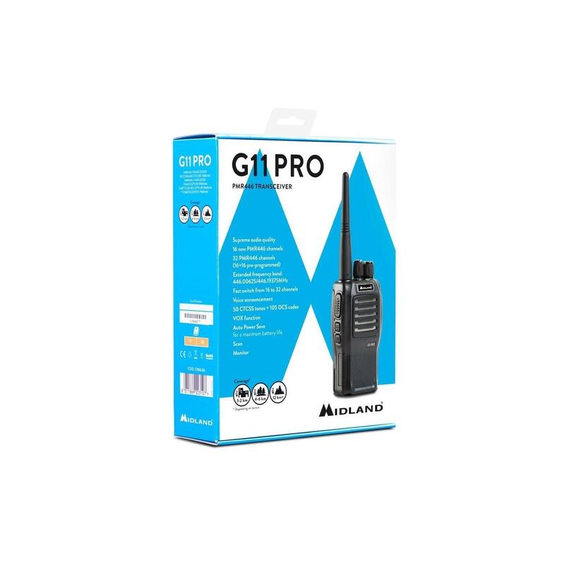 Walkie talkie Midland G11 Pro: Comunicación Compacta y Profesional