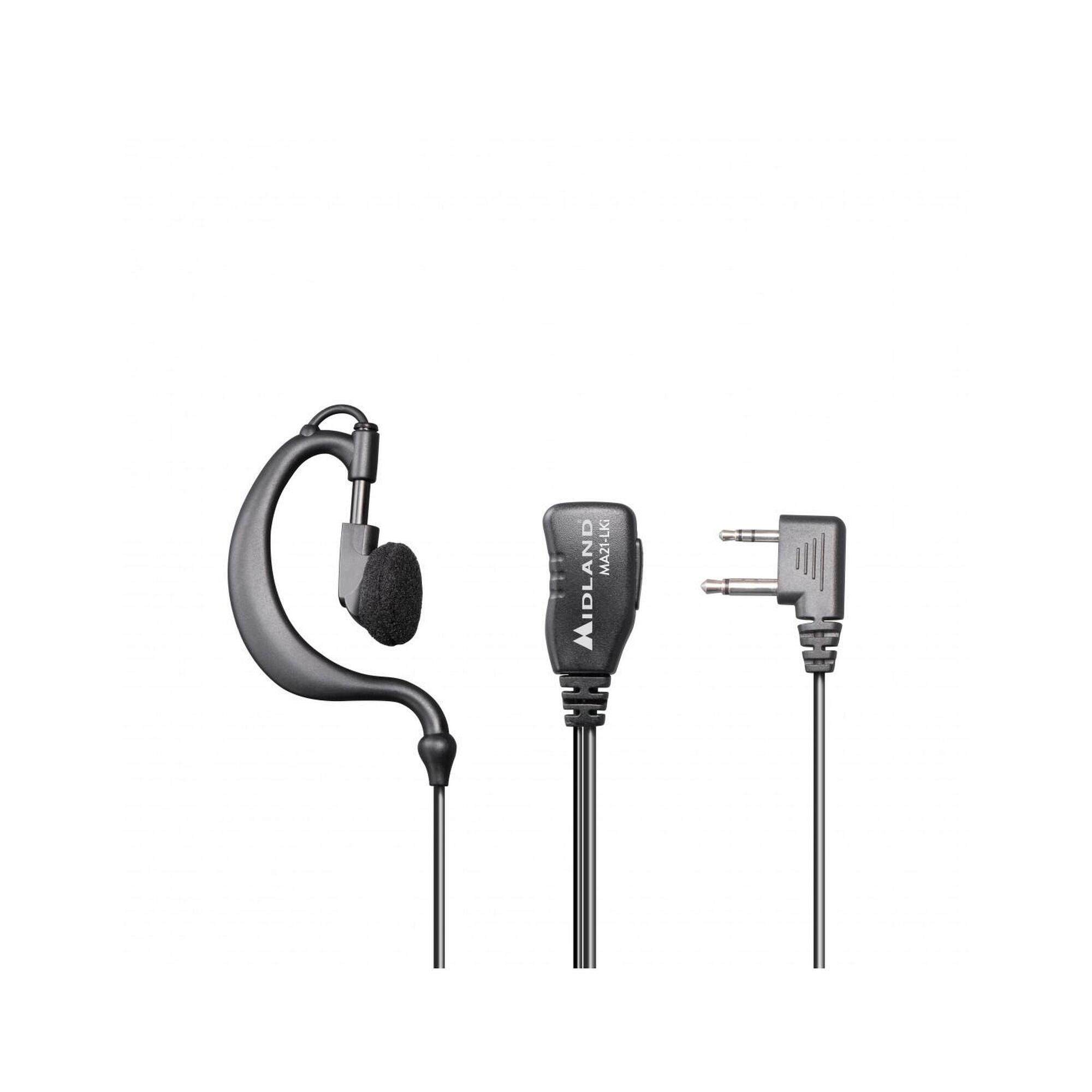 Midland - Microphone Midland Ma-21 Lki Avec Oreillette Réglable Et Câble Spiralé. - Casque Audio - Noir - Taille Unique - Decathlon