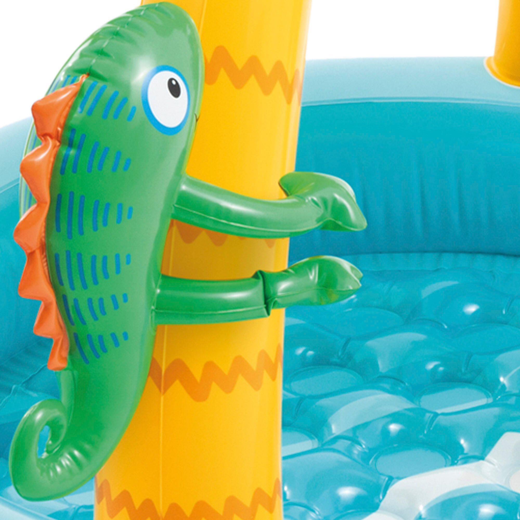 Piscina hinchable tropical c/suelo acolchado, toldo y animales hinchables INTEX 6/7