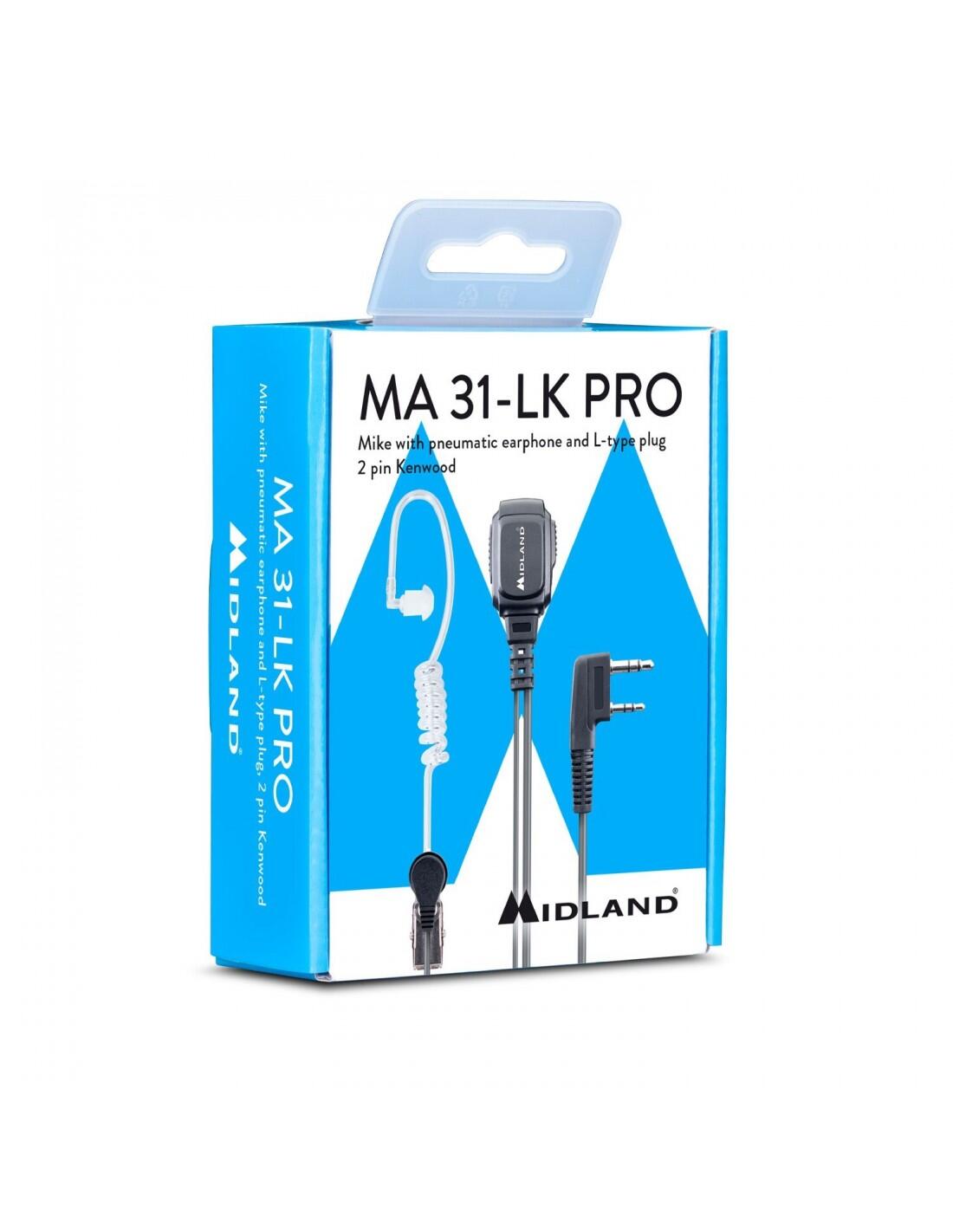 MIDLAND MA31-LK PRO microfono con auricolare pneumatico 2 pin Kenwood 2/3