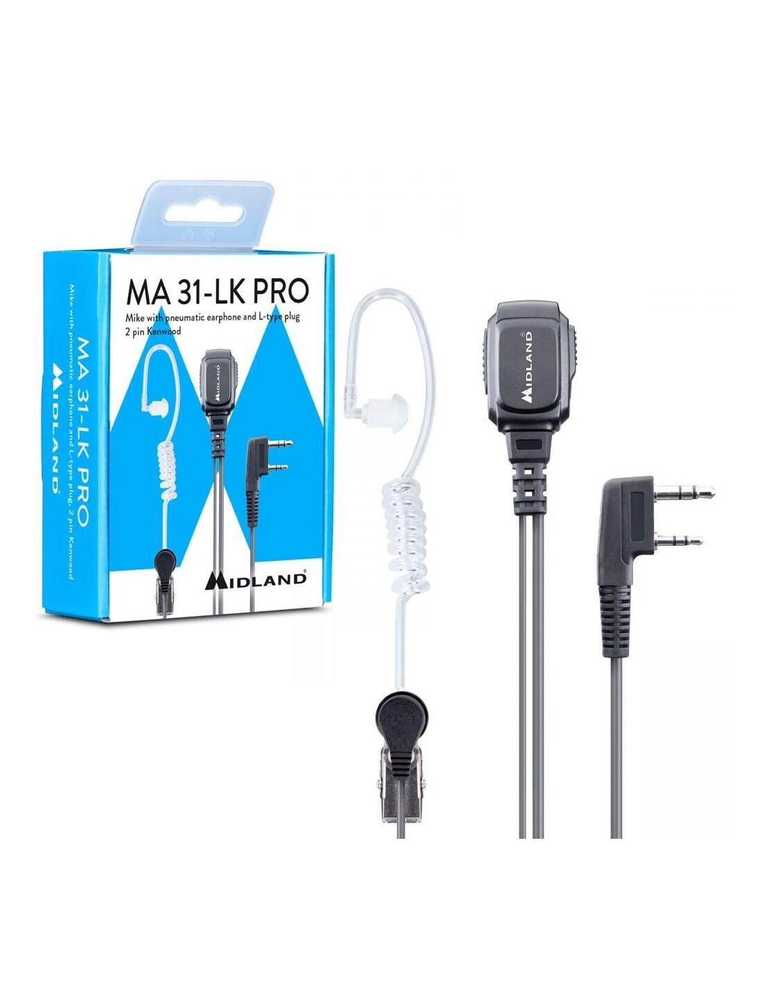 MIDLAND MA31-LK PRO microfono con auricolare pneumatico 2 pin Kenwood 3/3