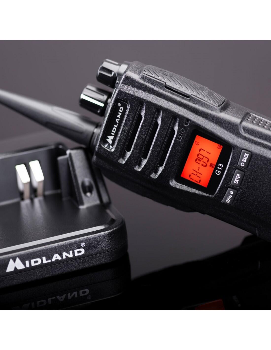 Walkie talkie MIDLAND Midland G13, robusto, boton emergencia programable 5/7