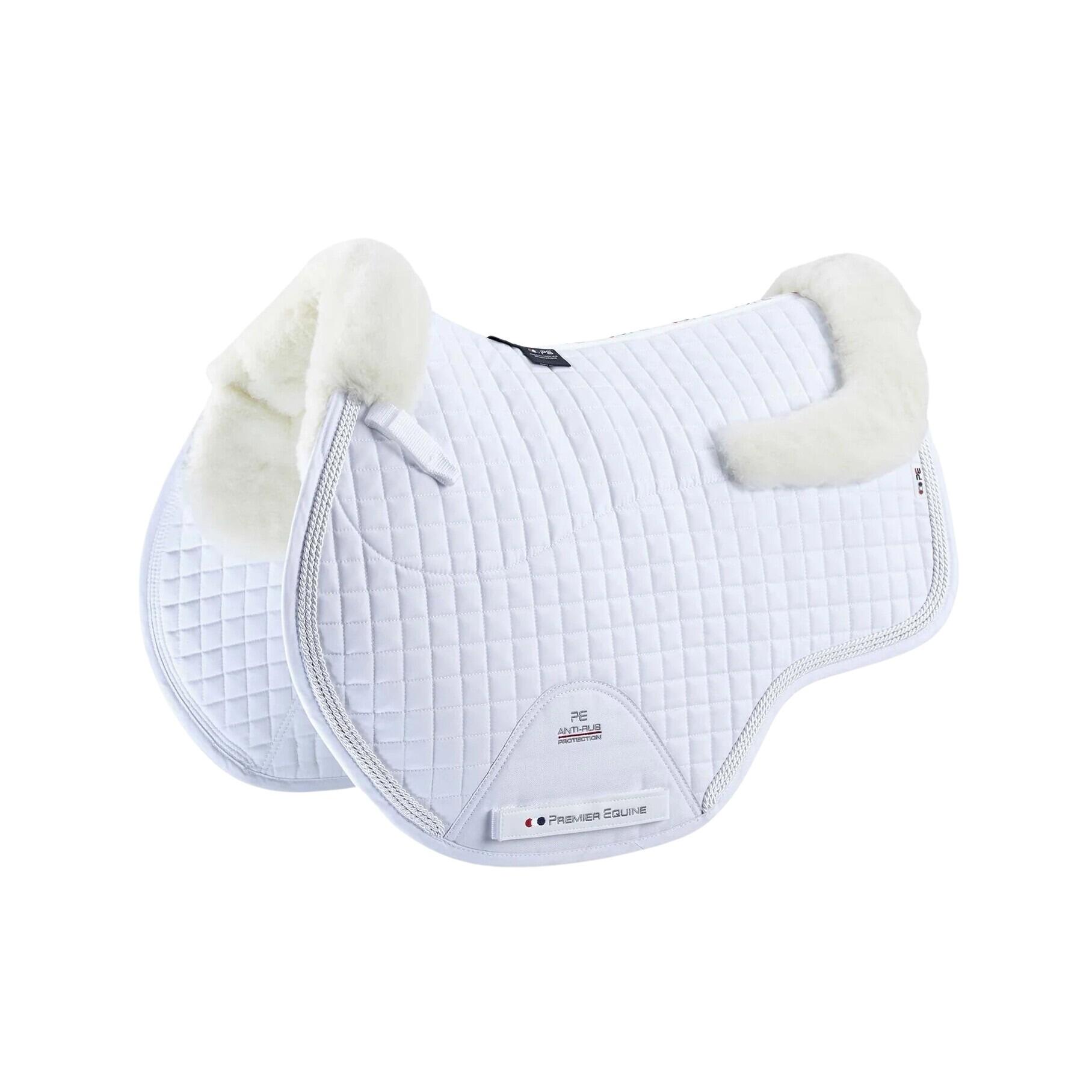 Premier Equine - Tapis De Selle Amortisseur Mouton Synthétique Intégré Premier Equine Pony Merino - Tapis De Selle - Beige|blanc - Ps - Decathlon