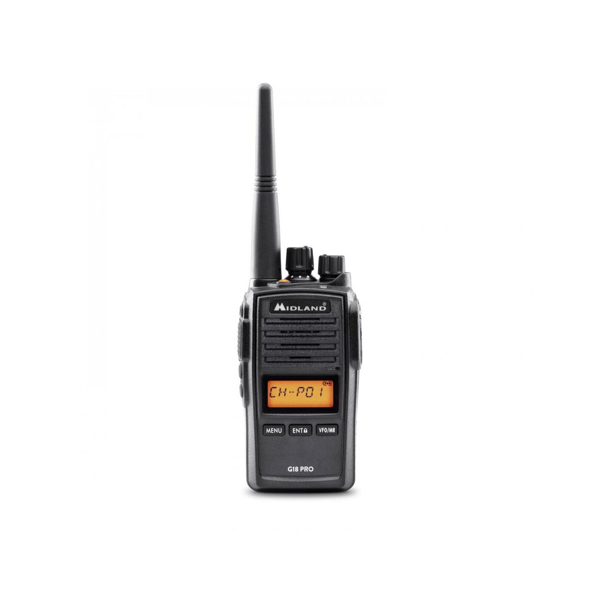 Midland - Talkie-walkie Midland G18 Pro Ip67 99 Mémoires/scrambler - Talkie-walkie - Noir - Taille Unique - Decathlon