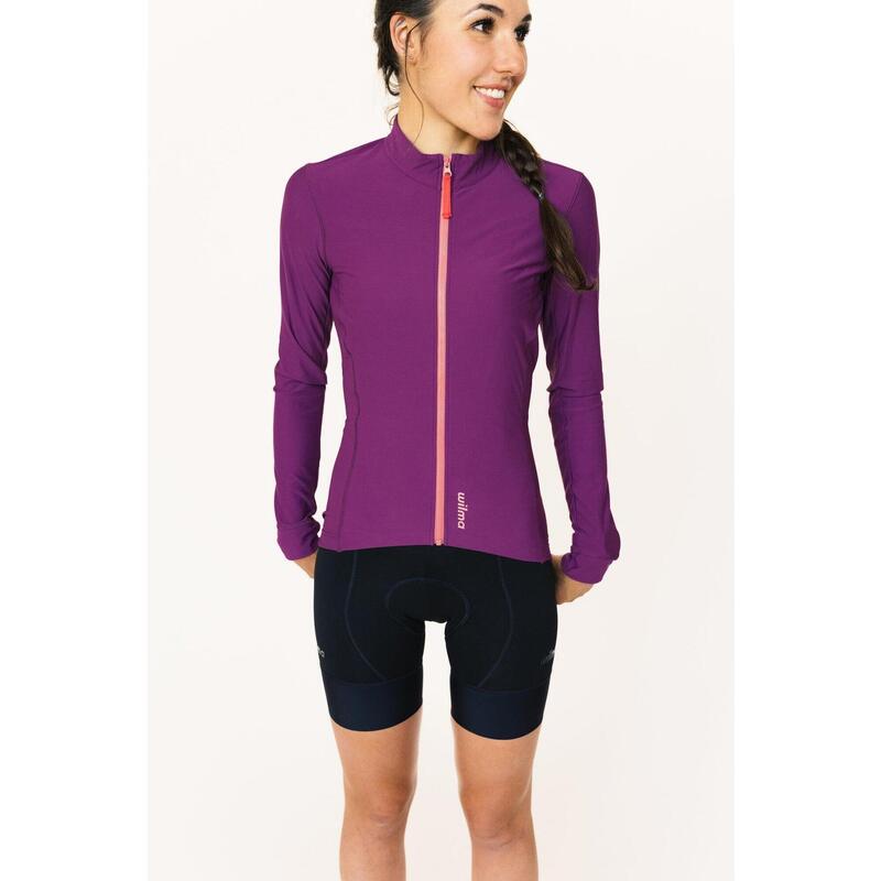 Maillot De Cyclisme Femme Manches Longues Hiver Violet