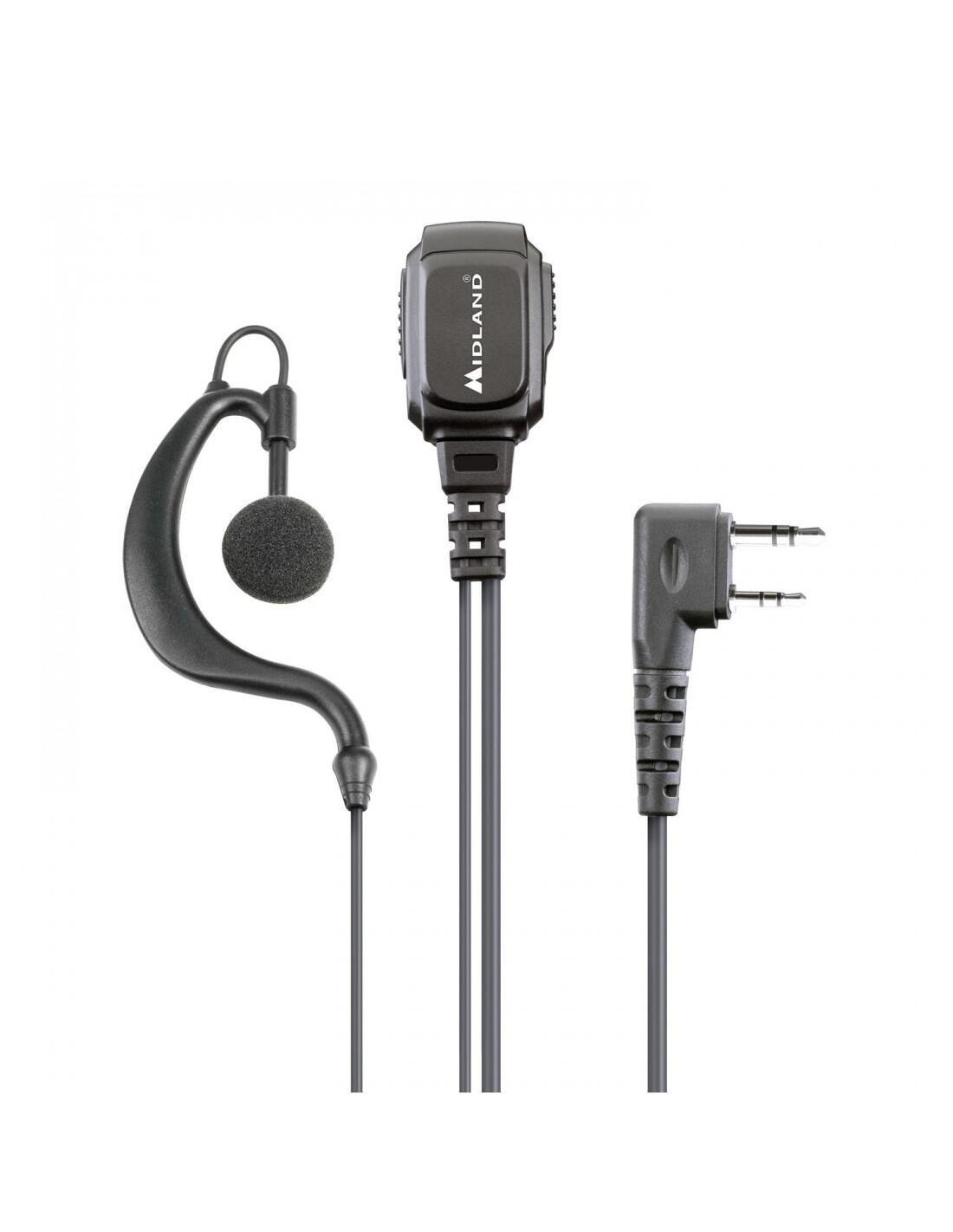 Midland MA21 LK Pro Auricolare con microfono 2 pin Kenwood, nero 2/3