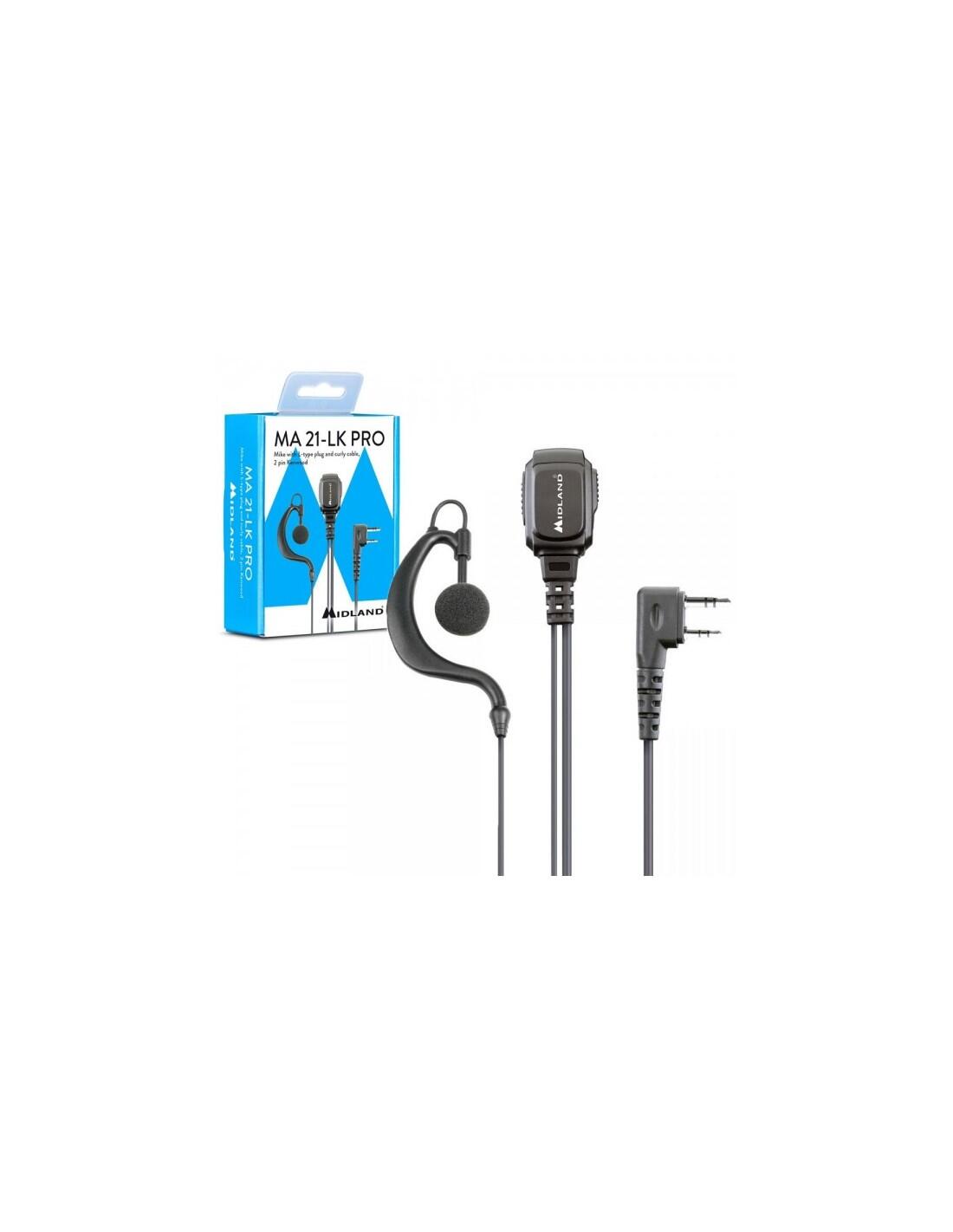 Midland MA21 LK Pro Auricolare con microfono 2 pin Kenwood, nero 3/3