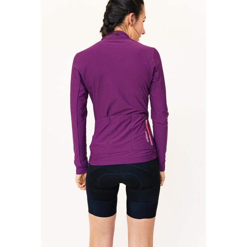 Maillot De Cyclisme Femme Manches Longues Hiver Violet