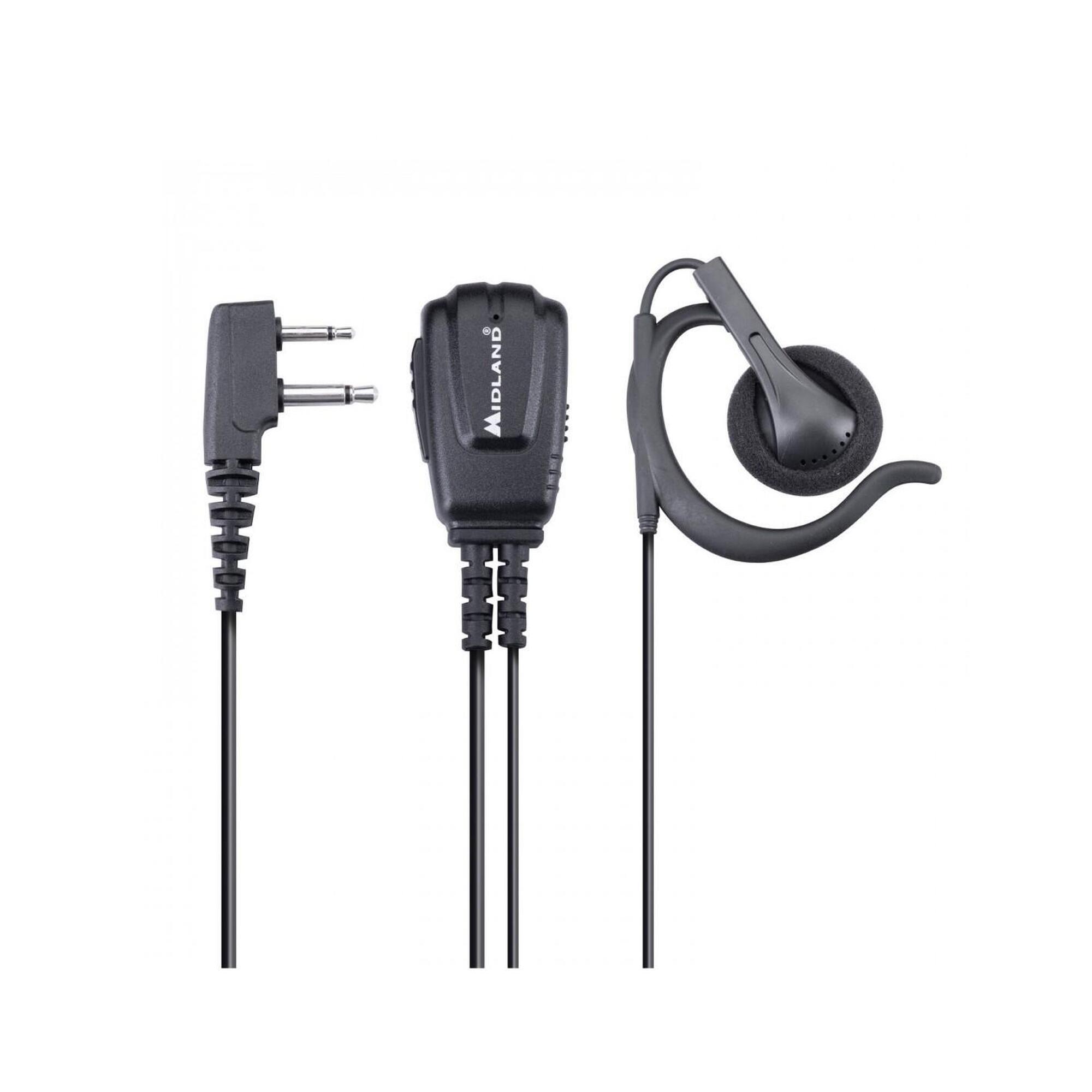 Midland - Midland Ma24-l - Oreillette Avec Micro, Connectique 2 Broches Midland - Casque Audio - Noir - Taille Unique - Decathlon