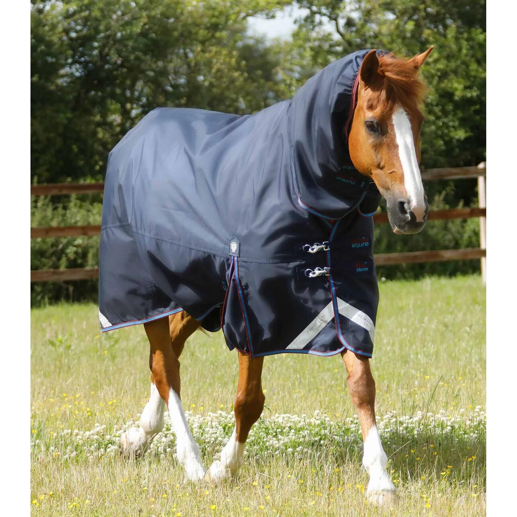 PREMIER EQUINE Coperta da esterno per cavalli con copricollo Premier Equine Titan Storm 200 g