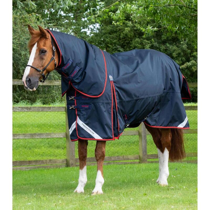 Wasserdichte Outdoor-Decke für Pferde mit Halsabdeckung Premier Equine Buster 42
