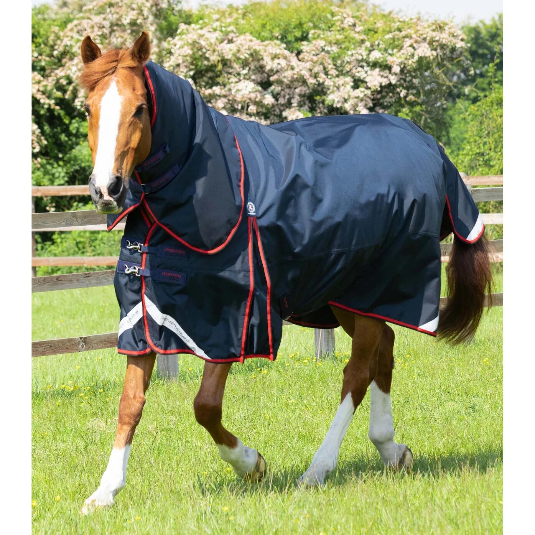 PREMIER EQUINE Waterdichte paardendeken met halsbedekking Premier Equine Buster 250 g