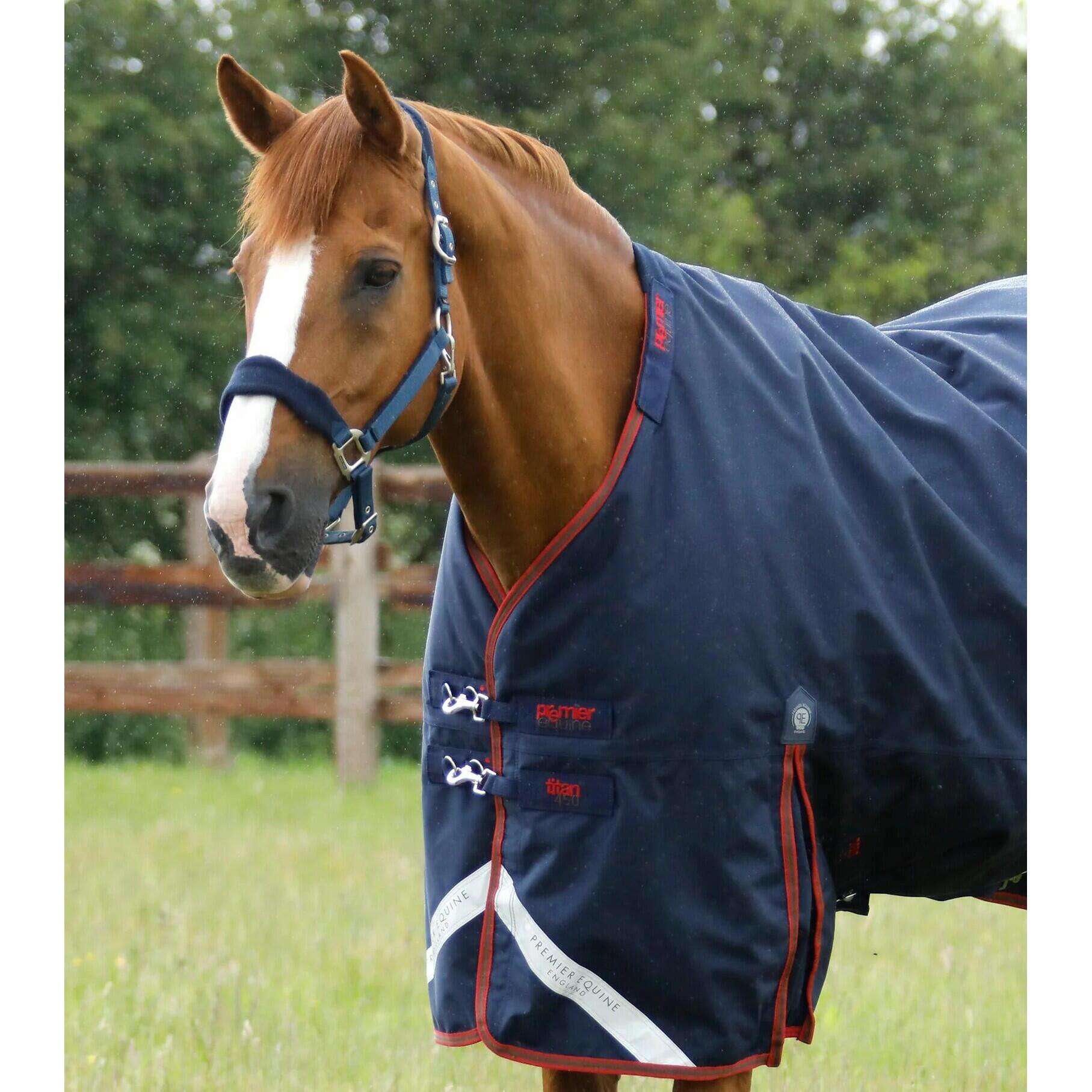Coperta per cavalli da esterno con copricollo Premier Equine Titan 450 g 2/4