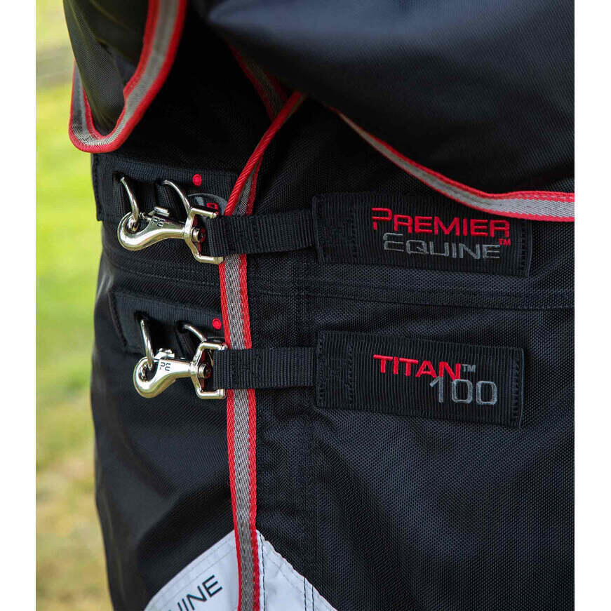 Couverture d'extérieur pour cheval avec couvre cou Premier Equine Titan 100 g 5/6
