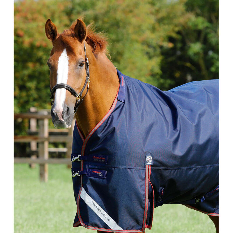 Outdoor paardendeken met halsbedekking Premier Equine Titan 100 g