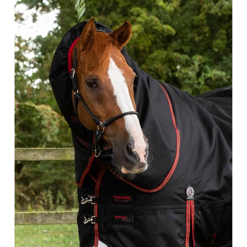 Outdoor paardendeken met halsbedekking Premier Equine Titan 450 g