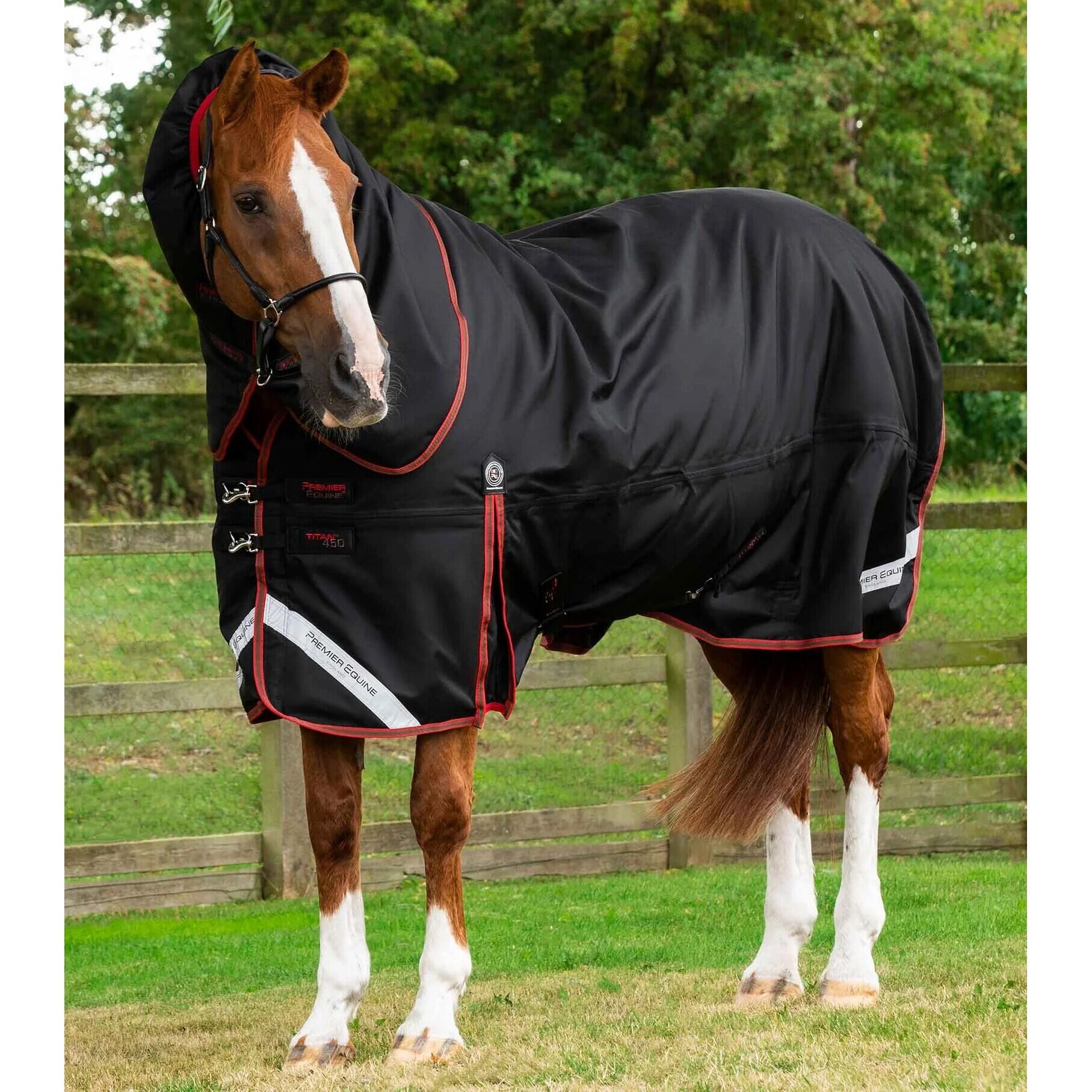 Coperta per cavalli da esterno con copricollo Premier Equine Titan 450 g |  Premier Equine