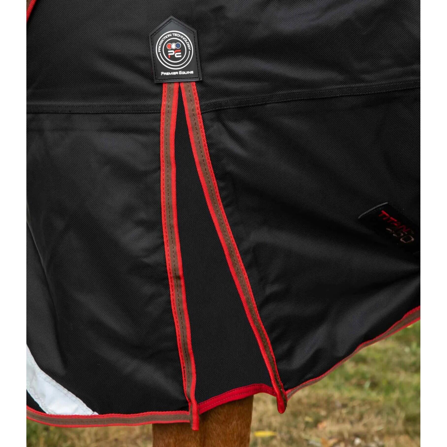 Coperta per cavalli da esterno con copricollo Premier Equine Titan 450 g 4/5