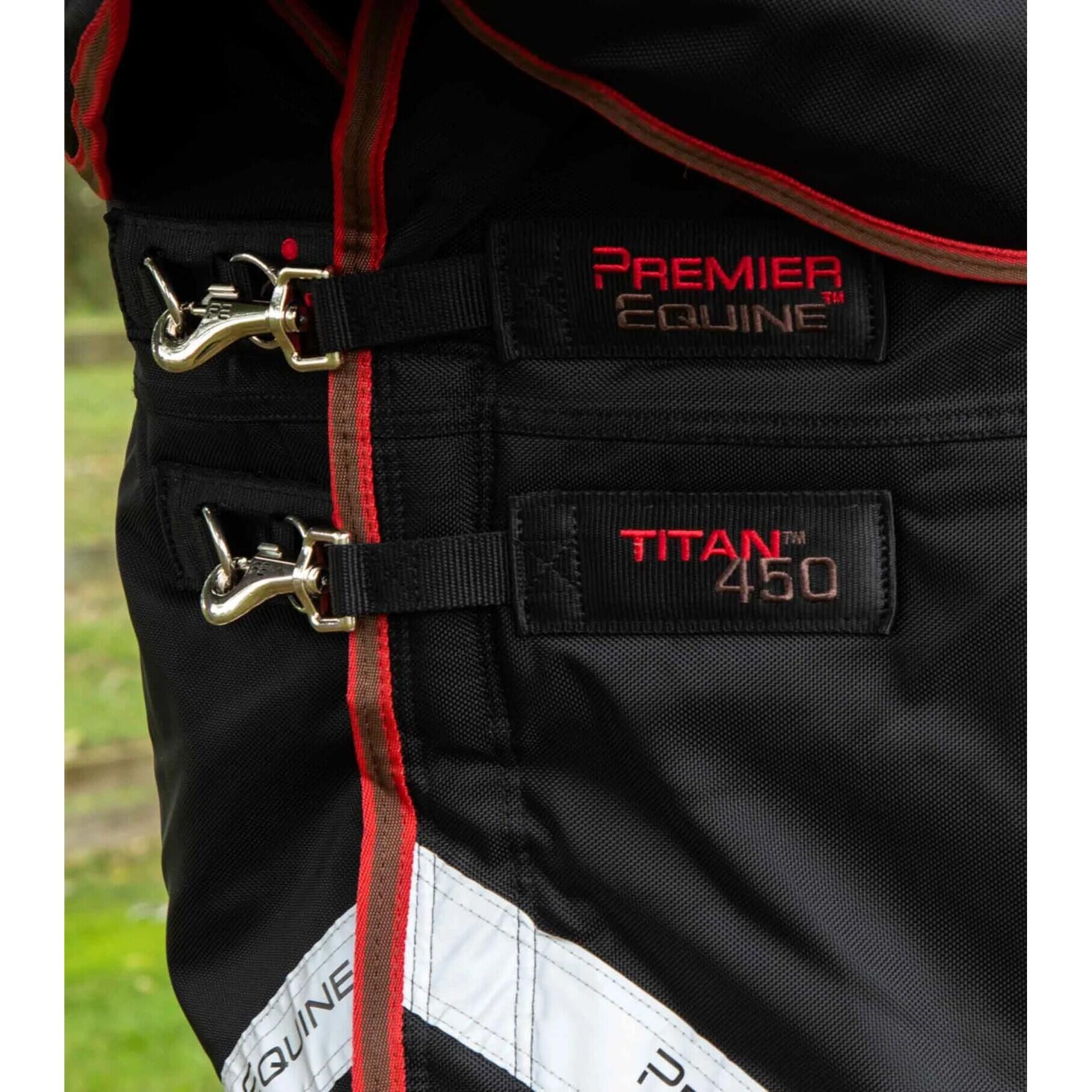 Coperta per cavalli da esterno con copricollo Premier Equine Titan 450 g 3/5