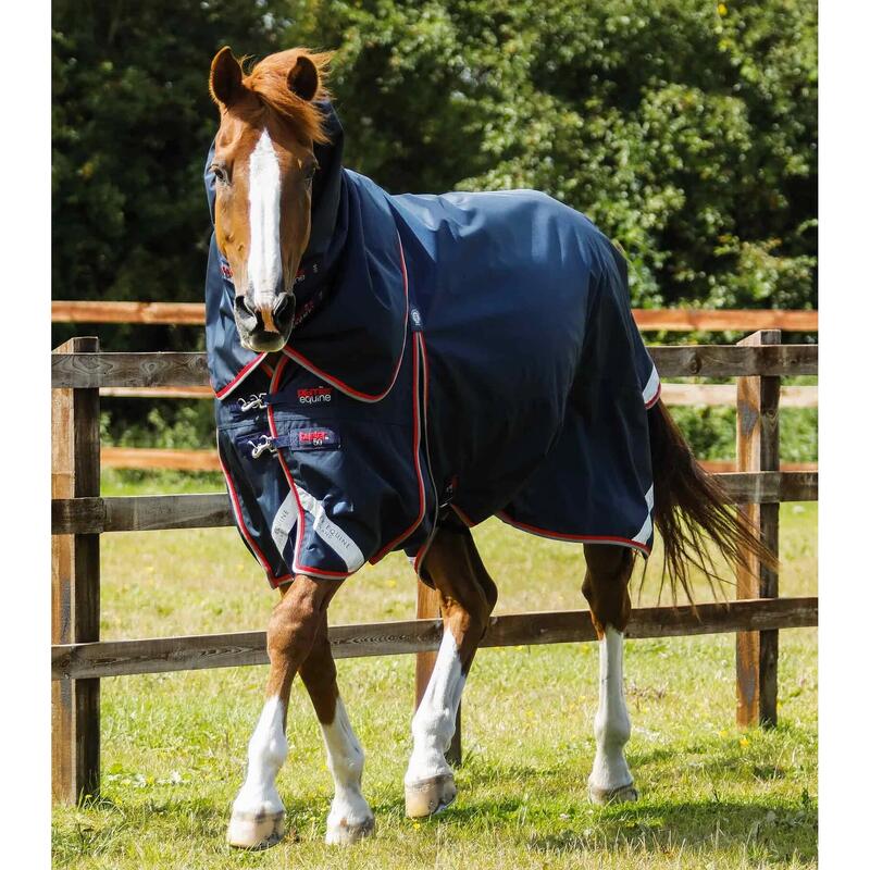 Couverture d'extérieur imperméable pour cheval avec couvre-cou Premier Equine Bu