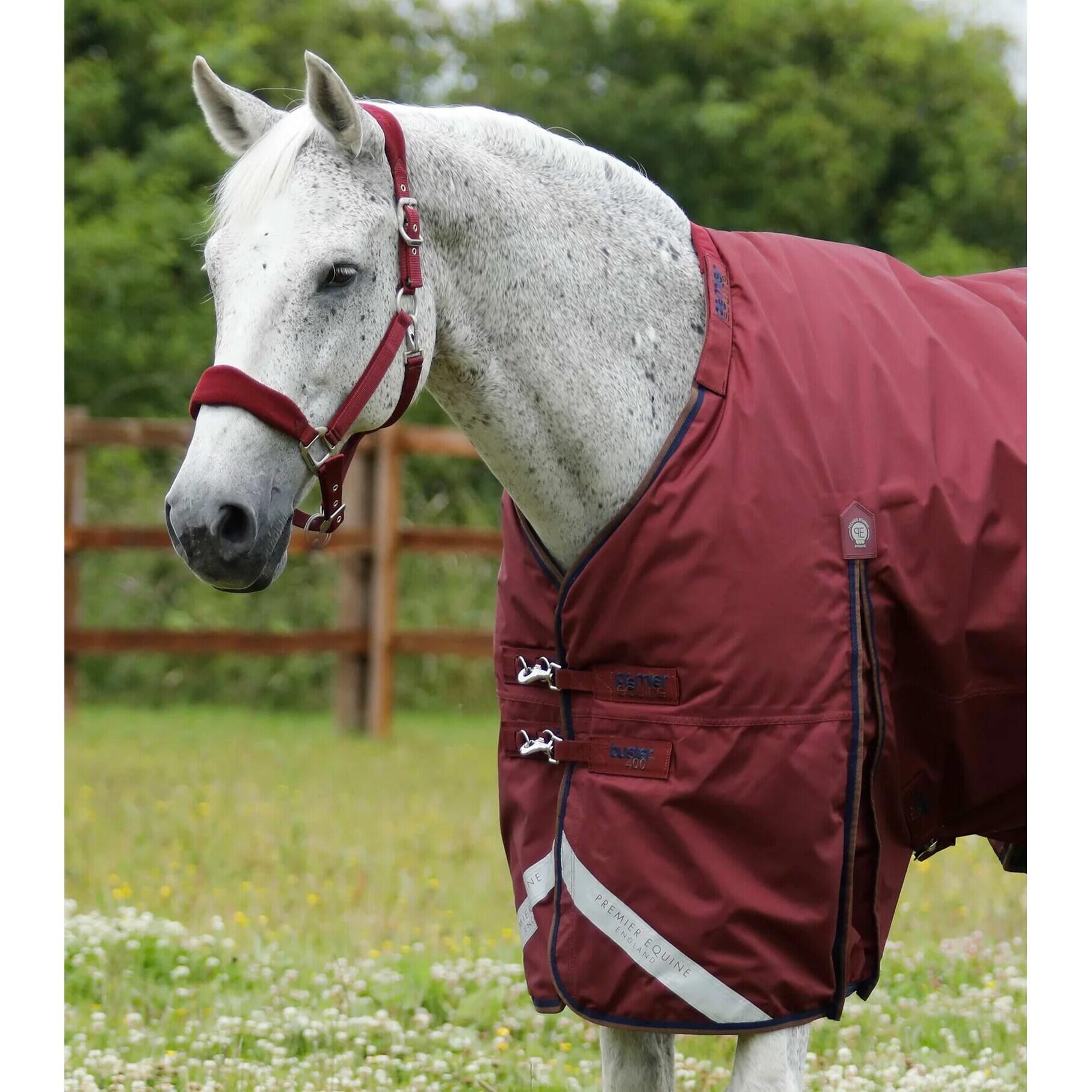 Waterdichte paardendeken met halsbedekking Premier Equine Buster 400 g 2/5