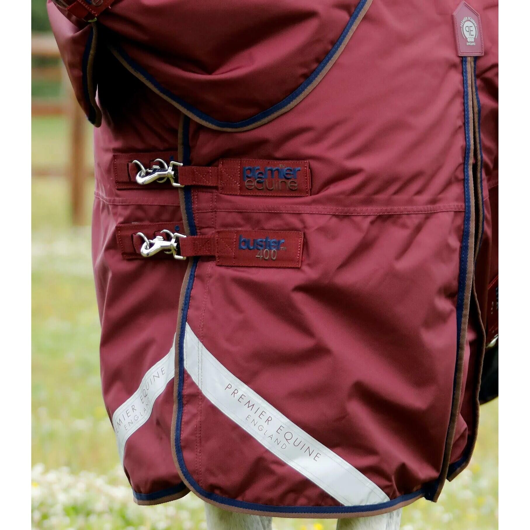 Waterdichte paardendeken met halsbedekking Premier Equine Buster 400 g 3/5