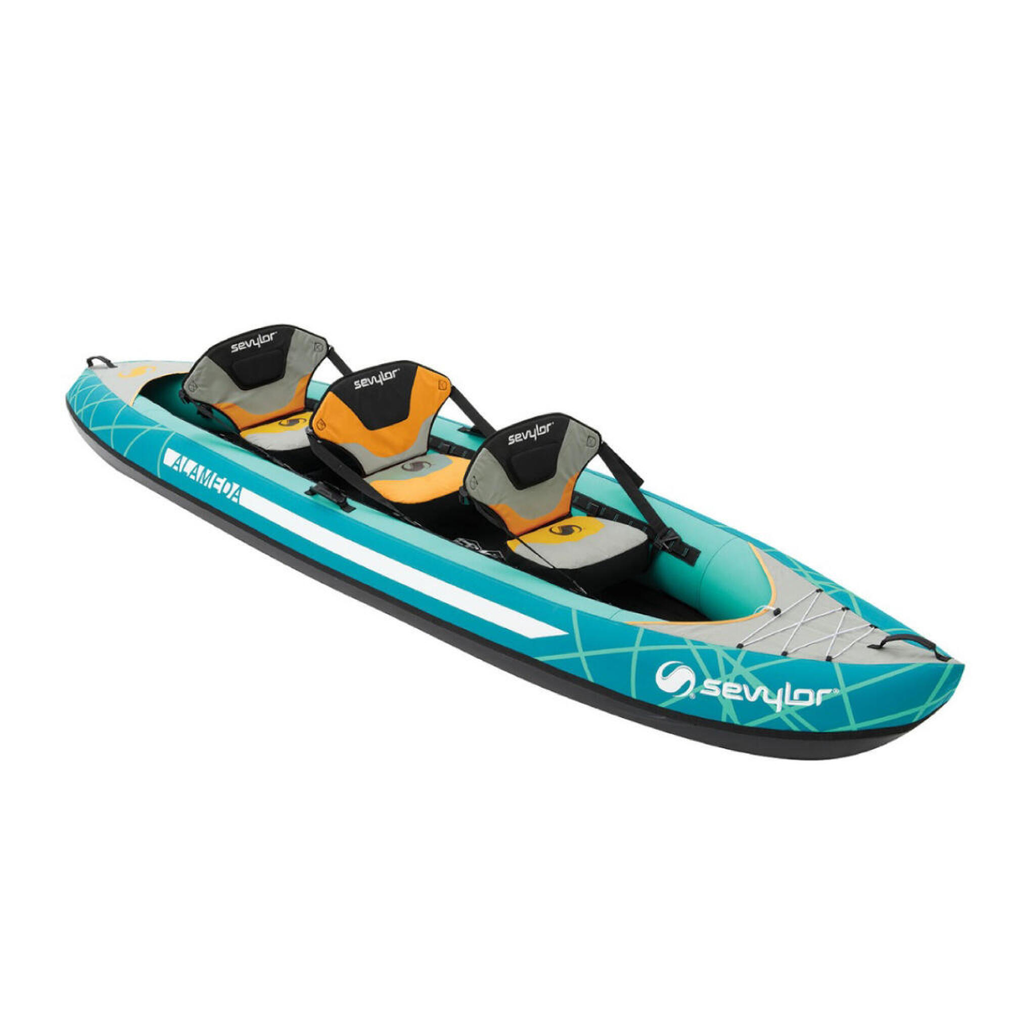 Alameda 3 Person Inflatable Kayak - Blue / Green 1/7
