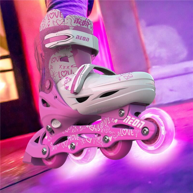PATINES AJUSTABLES Y EVOLUTIVOS COMBO NEON T.34-38 YVOLUTION TURQUESA ROSA 4/4