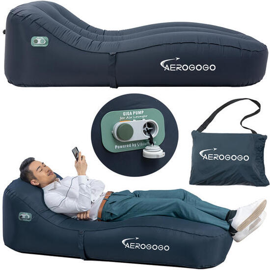 Materac dmuchany Leżak AEROGOGO, wbudowana pompka