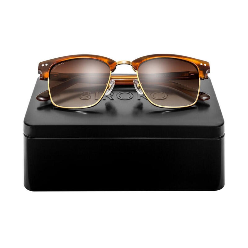 Herren und Damen Surf Modesonnenbrille aus Edelstahl Broadway SIROKO Braun