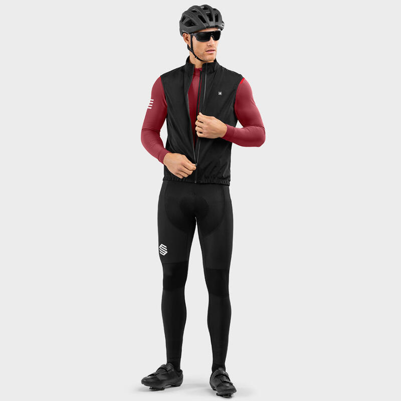 Chaleco cortavientos lluvia ciclismo Hombre SRX Pro Layer SIROKO Negro