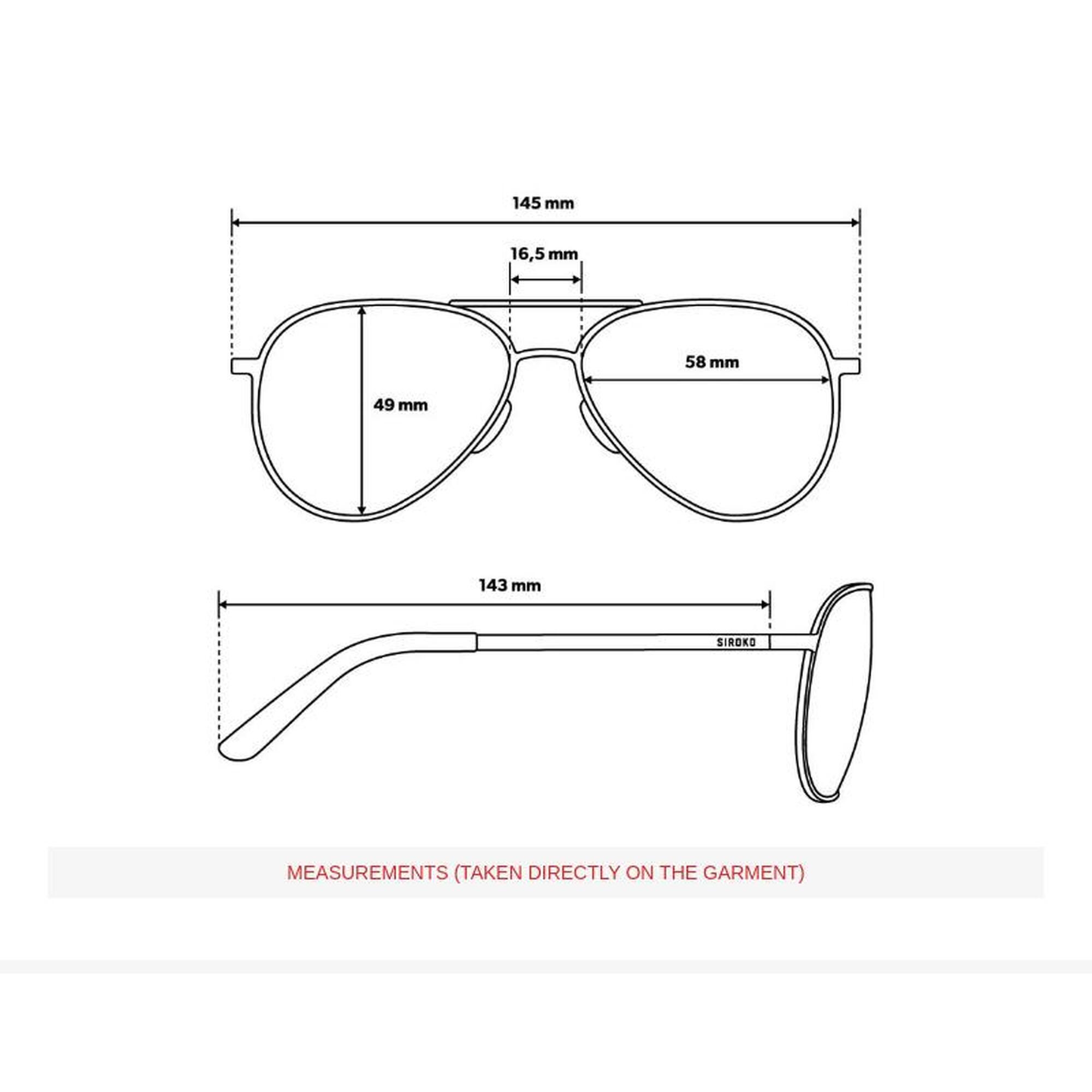 Ochelari de soare aviator din oțel inoxidabil Monza Negru