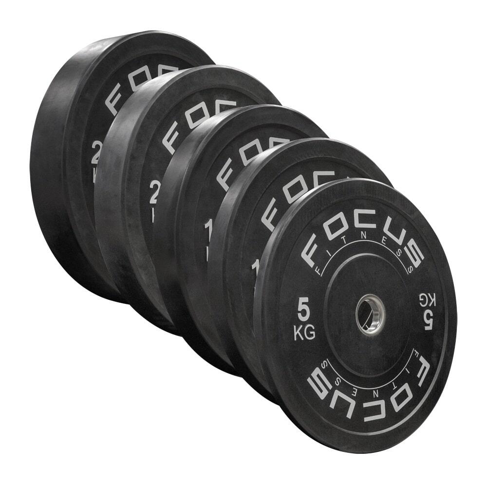 Olympische Hantelscheibe 50 mm Bumper Platte - 5 kg - Schwarz 5/7