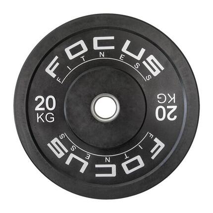 Olympische halterschijf 50 mm Bumper plate - 10 kg - Zwart