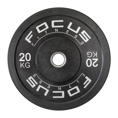 Olympische halterschijf 50 mm bumper plate - 15 kg - zwart