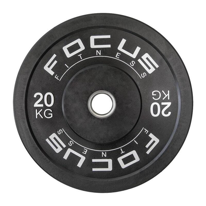 Doe herleven Asser Boodschapper FOCUS FITNESS Olympische halterschijf 50 mm - 20 kg - Bumper plate - Zwart  | Decathlon
