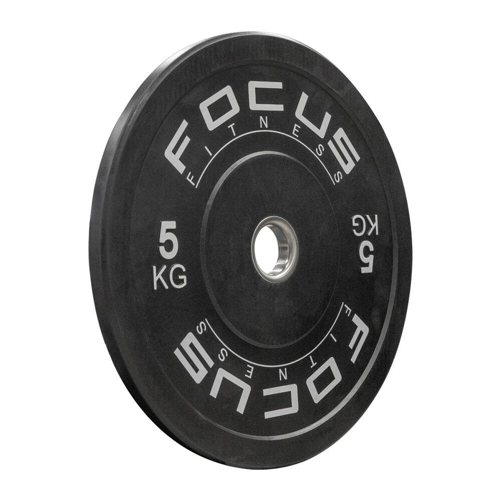 Olympische Hantelscheibe 50 mm Bumper Platte - 5 kg - Schwarz 3/7
