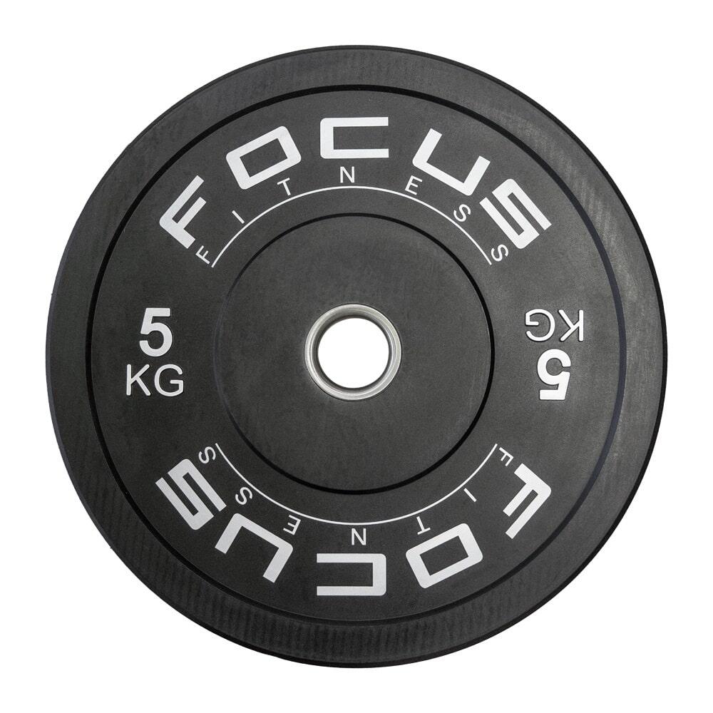 Olympische Hantelscheibe 50 mm Bumper Platte - 5 kg - Schwarz 1/7