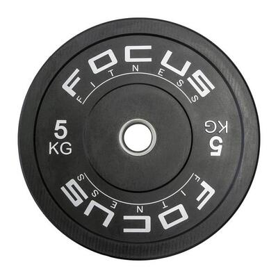 Olympische halterschijf 50 mm bumper plate - 15 kg - zwart
