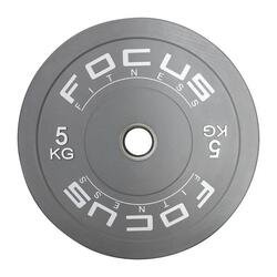 Plaque de poids - Olympic Bumper Plate 50 mm - 5 kg - Gris